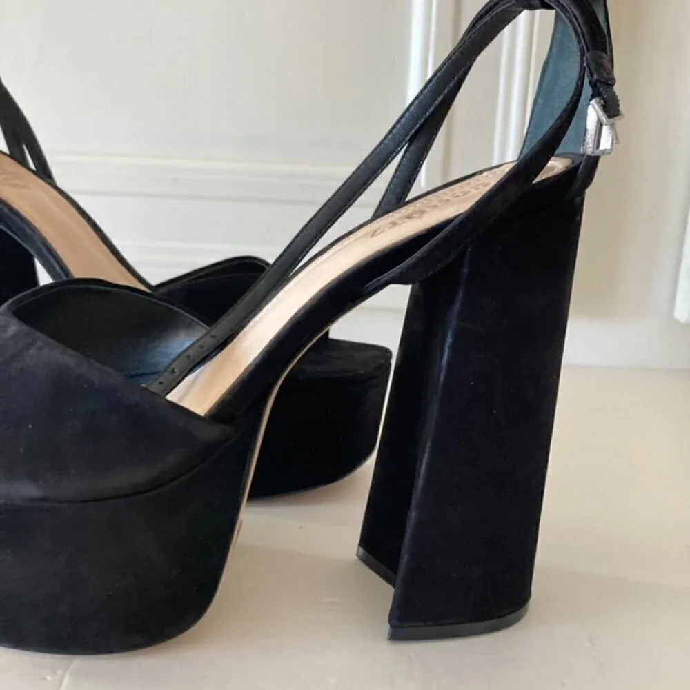 NWOT Schutz Free People Aryia Black Suede Platforms Sz 10